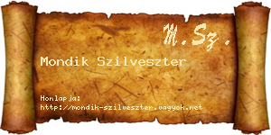 Mondik Szilveszter névjegykártya